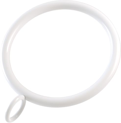 42 PCS Curtain Rings, 1.5 Inch Metal Curtain Drape Sliding Eyelet Rings-Hanging Rings for Curtains and Rods, Fits Up to 1 1/4-Inch Rod, White(Clips Not Included) - color: White
