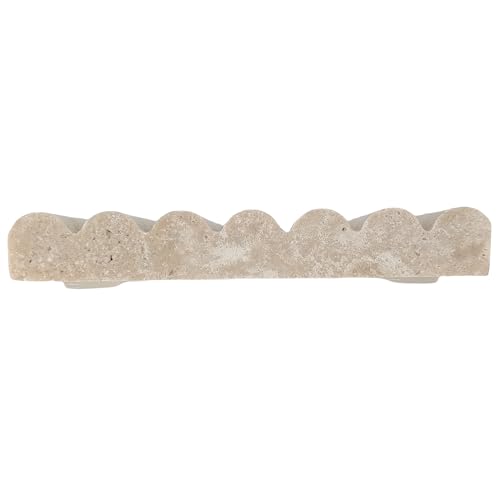 Travertine Soap Dish, Marble Self Draining Soap Holder, Sponge Holder for Bathroom, Sink, Kitchen, Jewelry Ring Dish (Beige), MSD100