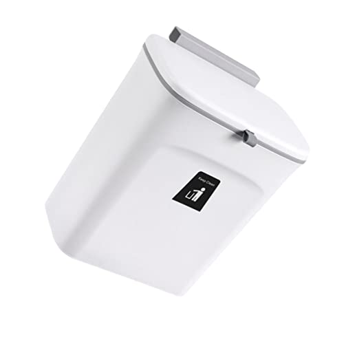 PRETYZOOM 1Pc Wall Mounted Trash Can with Lid Garbage Bin Space Saving Design for Kitchen Bathroom and Home and Stylish Waste Container