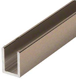 Brixwell SDCD38BBRZ-CCP4 Brushed Bronze 3/8" Fixed Panel Shower Door Deep U-Channel - 4 inch Sample - color: Brushed Bronze, size: 4 Inch - Sample