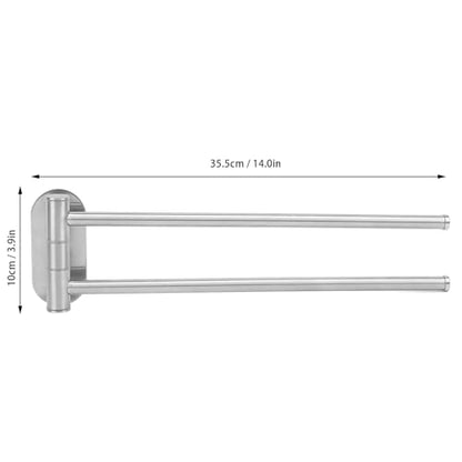Stainless Steel Towel Rack, 4 Arm, Wall Mounted, Space Saving, Swing Out, Swivel, Bathroom Towel Holder, 304 Stainless Steel, for Bathroom Organization (2 Arm) - size: 2 Arm