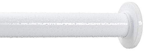 Ivilon Tension Curtain Rod - Spring Tension Rod for Small Windows or Shower, 16 to 24 Inch. White - color: White