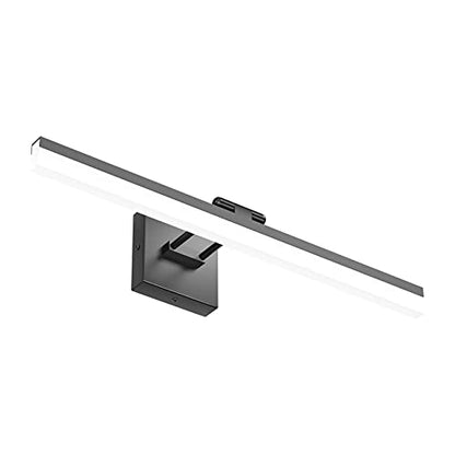 Ralbay 24" LED Modern Black Vanity Light 14W Adjustable Matte Black Bathroom Vanity Light Modern LED Bathroom Vanity Light Fixtures Over Mirror (6000K Cool White Light) - color: Black, size: 24 inch