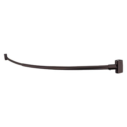 JS Jackson Supplies Single Curved Shower Rod, Metal Construction, Adjustable Between 36 to 61 Inches, Aluminum Rods and Zinc Mounting Hardware, Quality Modern Bathware, Bronze Finish - color: Bronze