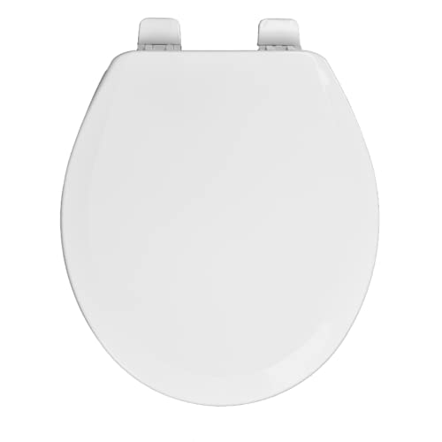 Centoco Round Toilet Seat, Premium Residential, Skirted Hardware, White | Closed Front, Cover, Plastic, Made in the USA, 750CT-001 - size: Round