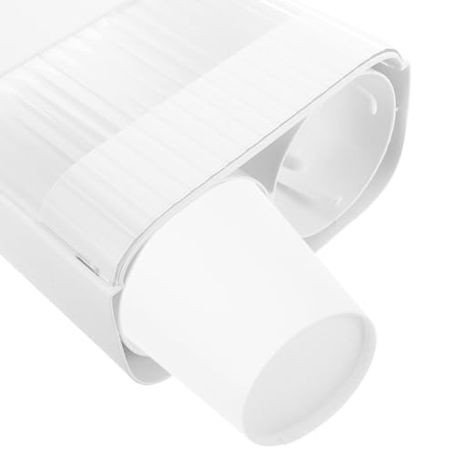 Wall Mount Paper Cup Dispenser and Holder, Double-Tube Ceramic White with Storage Box, Universal for Disposable Cups, Suitable for Water Coolers, Bathrooms, Offices, and Gyms