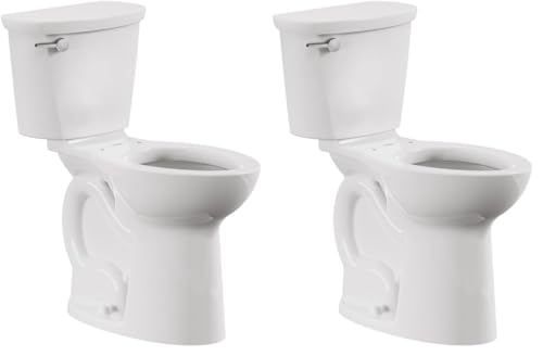 American Standard 215TA104.020 Cadet PRO Two-Piece Toilet, Seat not Included, Extra Tall Height, Left-Hand Trip Lever, 12-Inch Rough, Elongated Front, White, 1.28 GPF (Pack of 2) - size: 12" rough-in (Pack of 2)