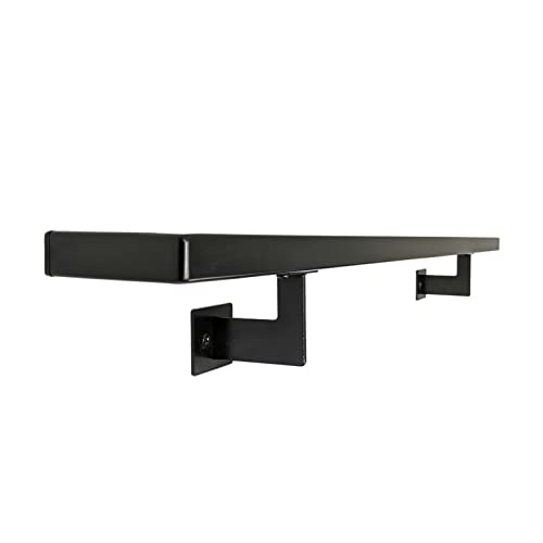 Urban Contemporary Aluminum Complete Handrail Grab Bar Set, Brackets Included, Powder Coated Finish (Black, 2 Foot Handrail) - color: Black, size: 2 Foot Handrail