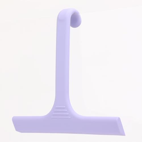 Silicone Shower Squeegee - All-in-One Design with Built-in Hook, 10 Inch Streak-Free Bathroom and car Cleaner for Glass Doors, Mirrors, Windows, Tiles Purple - color: Lilac Purple