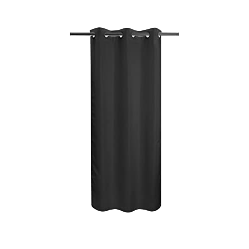 River Dream Stall Size No Hook Black Shower Curtain Soft Microfiber - 36" Wide Small Fabric Shower Curtain Set for Narrow Stall, Waterproof & Washable, Bottom Magnets, Black, 36x74 - color: Black, size: 36"W x 74"L (Pack of 1)