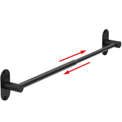Towel Bar, Adhesive or Drill Wall Mount, Matte Black, 1 Pack | Adjustable 14.4 to 25.2 Inch, 304 Stainless Steel Hand Towel Holder, Round Base Towel Racks for Bathroom, Kitchen Use - color: Standard Length–black