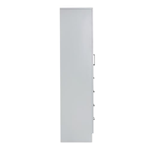 ARIEL Hepburn Bathroom Storage Cabinet - Solid Hevea Wood and Fully Assembled for Long-Lasting Durability and Sophisticated Finish, Freestanding Linen Bathroom Cabinet - 65”H x 20”W x 16”D, Grey - color: Grey, style: Hepburn