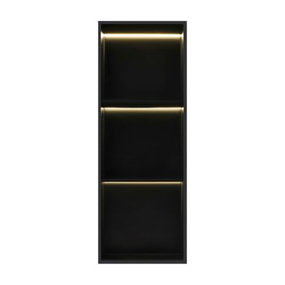 2-Tiers 12x24 Shower Niche with LED Light Strips, Matte Black Shower Niche Cabinet, Recessed Wall Cabinet, Stainless Steel Bathroom Shelf for Bathrooms, Kitchens, Toilets (12x36in) - size: 12x36in