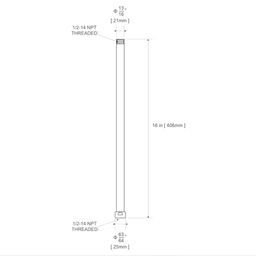 OFFO Shower Head Extension Arm 16 in, Oil Rubbed Bronze Shower Arm Extension Shower Head Extender Made of 305 Stainless Steel Shower Pipe Extension - color: Oil Rubbed Bronze, style: 16 in