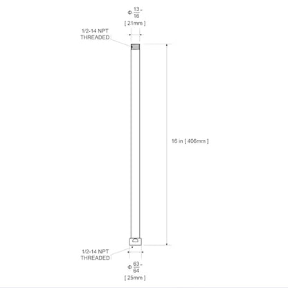 OFFO Shower Head Extension Arm 16 in, Oil Rubbed Bronze Shower Arm Extension Shower Head Extender Made of 305 Stainless Steel Shower Pipe Extension - color: Oil Rubbed Bronze, style: 16 in