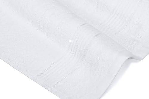 Ultra Soft Luxury Bath Towel Set 8 Piece Towels 600 GSM 2 Bath Towels 2 Hand Towels and 4 Washcloths Towel Sets, Viscose Made from Bamboo (White, 8) - color: White