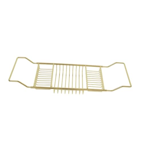 Bathtub Rack Adjustable Bathtub Tray Rust Resistant Bath Tray for Home Spa, Imitation Gold Plated Stainless Steel Bathroom Rack Without Book Holder - style: Imitation Gold Plated Stainless Steel Bathroom Rack Without Book Holder