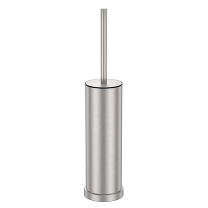 Stain Nickel Toilet Brush and Holder Set，Stainless Steel Heavy Duty Toilet Bowl Brush，Extra Long Handled Modern Toilet Cleaner Brush with Replaceable Head, Removable Inner Bowl, and Splash Protection - color: Stain Nickel, size: 1 Pack