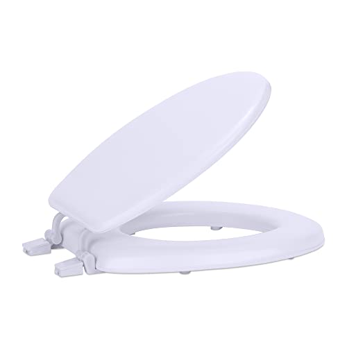 Soft Standard Vinyl Toilet Seat, White, 17 in | Toilet-Seat Construction: Contoured Seat Profile and Durable Finish Create a Polished Fixture Update. - color: White, size: 17 Inch, style: Vinyl