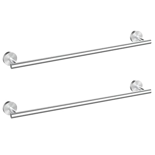 Cilee 2 Pieces Brushed Nickel Bathroom Towel Bar, 24 Inch Towel Holder | Double Towel Racks, Bathroom Towel Holder, Towel Hanger for Bathroom Stainless Steel Wall Mount - color: Brushed Nickel, size: 24inch