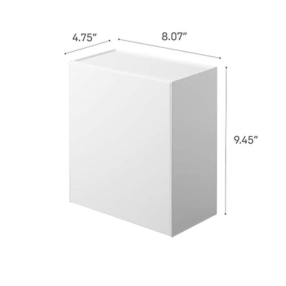 YAMAZAKI Home Tower Compact Wall Bin With Lid & Tray, Small Storage Container or Waste Holder for Bathroom & Kitchen
