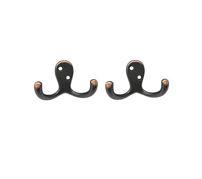 Premium Double Robe Hook, 2-3/4", Zinc Die Cast, Classic Oil-Rubbed Bronze, Made in Taiwan, 2 Pack - size: 2pack-Classic Oil-Rubbed Bronze