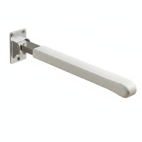 Gralara Surface-Mounted Toilet Grab Bar Non Slip Folding Grab Bar Space Saving Flip up Support Rail for Elderly, White, Bright White, 62CM Folding Toilet Grab Bar Comfortable Grip - color: Bright White