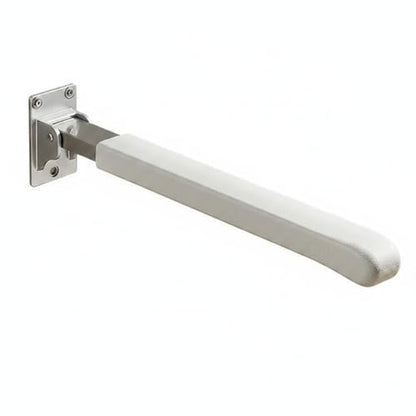 Gralara Surface-Mounted Toilet Grab Bar Non Slip Folding Grab Bar Space Saving Flip up Support Rail for Elderly, White, Bright White, 62CM Folding Toilet Grab Bar Comfortable Grip - color: Bright White
