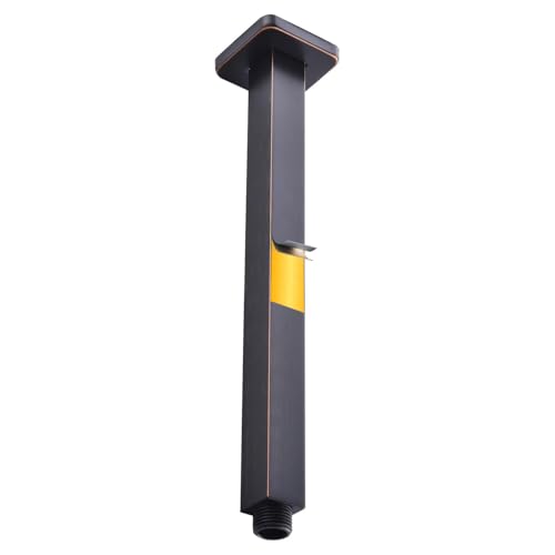 Brass Shower Arm with Flange, ENGA Oil Rubbed Bronze 12 Inch Ceiling Mount Shower Head Extension - color: Oil Rubbed Bronze, style: 12 Inch