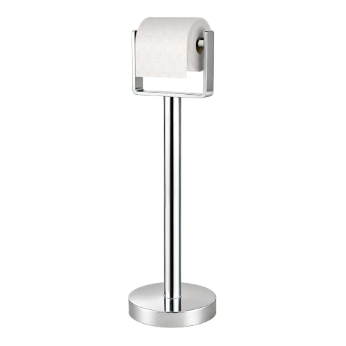 Heavy Duty Toilet Paper Holder Stand, Extra-Weighted Base No Tipping | Stainless Steel Toilet Paper Stand, Free Standing Floor Tissue Roll Holder for Bathroom, Chrome 200UP - color: Chrome