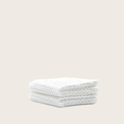 Sedona Waffle Washcloths, 410 GSM 100% Cotton, Set of 2, Soft Textured Face Towels, Quick-Drying & Gentle, White - color: White, style: Washcloth (Set of 2)