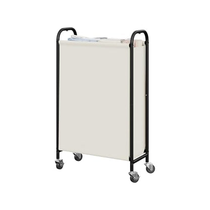 GRANNY SAYS Laundry Hamper, Slim Basket with Wheels and Handles, Beige, 80L - color: Beige, size: 80L