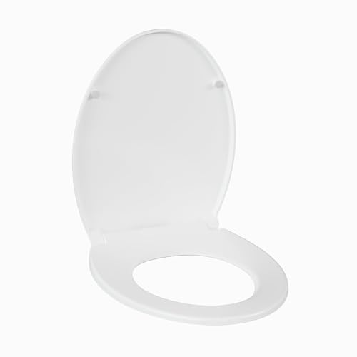 Round Toilet Seat - Slow Close Toilet Seat,PP Material,Easy Clean,16.45"×14.23"×2.08",White