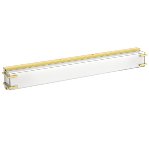 LED Bathroom Light Fixtures Over Mirror 32” Vanity Light with Milky White Lampshade 4000K Daylight Bath Bar (Gold) - color: Gold, size: 32 inch