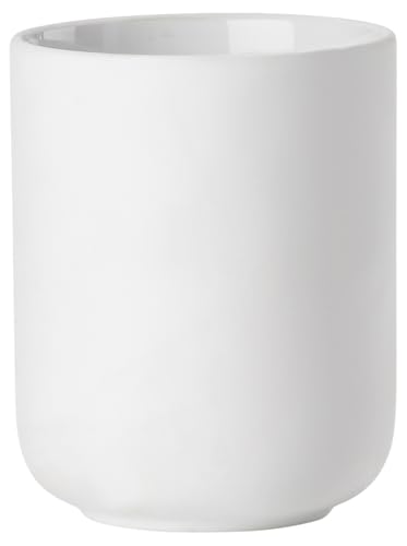 ZONE DENMARK Nova One Toothbrush Mug | Sleek and Modern Bathroom Accessory | Revitalize Your Daily Routine with Scandinavian Elegance and Practicality Unite in This Soft Touch Coating (White) - color: White, size: L:H:10.3cmD:8.3cm