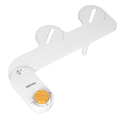 Bidet Attachments for Toilet Seat Non-Electric Cold Wash | Self-Cleaning Retractable Nozzle,Adjustable Water Pressure&Spray Angle,Fits Elongated & Round Toilet,Bamboo Knob,Easy Install