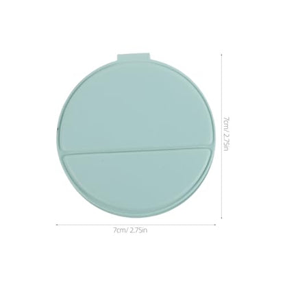 4pcs 2.76 Inch Mini Folding Mirror - Round PU Leather Vanity Desktop Standing Mirror with Frame for Home Countertop Travel Makeup Use Pink, Green
