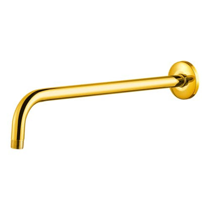 OFFO Shower Arm with Flange, 16 in Bright Gold Wall Mount Replacement Angle Shower Head Arm Wall-Mounted For Fixed Shower Head & Handheld Showerhead - color: Bright Gold, style: 16 in