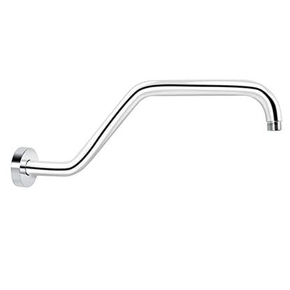 High Rise Shower Arm with Flange,15.5 Inch Gooseneck Shower Arm Extension,Stainless Steel S Shaped Shower Showerarm,Chrome,9Z1MK - color: Chrome, style: Z Shaped