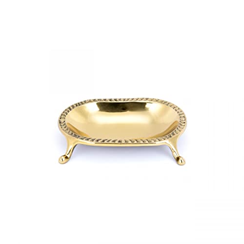 Renovators Supply Manufacturing Vintage Freestanding Solid Brass Soap Dish, Clawfoot Tub Style Traditional Soap Tray with RSF Tarnish-Resistant Finish, 4.63 x 3.25 in. - color: Brass