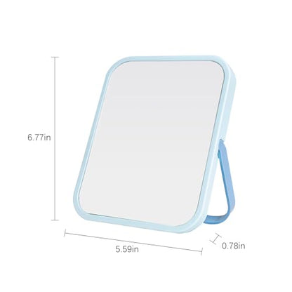 Desk Mirror, 6.7 Inch Vanity Mirror, Makeup Mirror | Makeup Desk Mirror with 1 Hanging Port & U-Shaped Bracket, Portable Travel Mirror for Dressing Room, Green