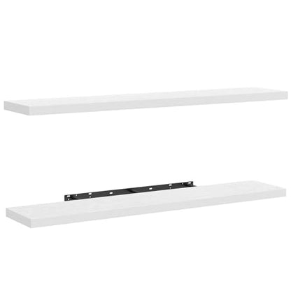 AMADA HOMEFURNISHING Floating Shelves Wall Mounted, 47 x 8 Inch Wall Shelves for Bathroom, Bedroom, Living Room, White Shelves Set of 2 - color: White, size: 47 inches