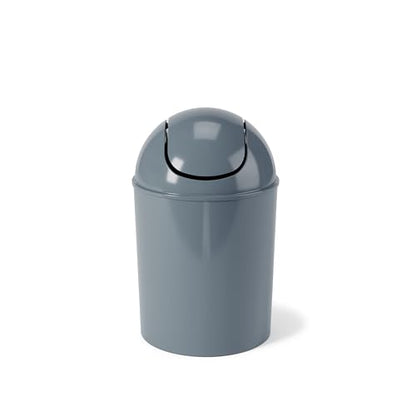 Umbra 1.25 Gallon Mini Waste Can with Removable Swing-Top Lid - Small Garbage Bin for Kitchen, Bathroom, Bedroom, Office - Compact Trash Can Fit Under Tables & Counters - Slate Blue - color: Slate Blue