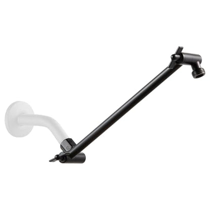 OFFO Shower Head Extension Arm, 11 in Shower Extension Arm with Locking Nut, Adjustable Shower Arm Extender, G1/2 Connector for Fixed Shower Head & Handheld Showerhead, Matte Black - color: Matte Black, style: 11 in