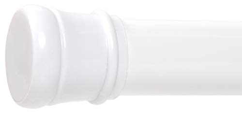 Zenna Home Tension Shower Curtain Rod, White, 27 to 40 Inches – Premium Steel Adjustable Shower Curtain Rod for Bathroom, Easy No Drill Install – Rust Resistant Spring Tension Shower Curtain Bar - color: White, size: 27" to 40" (Stall Size)