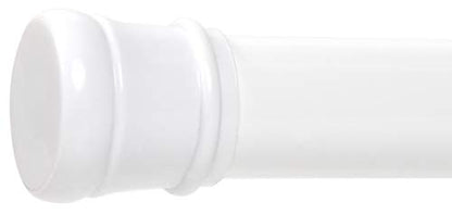Zenna Home Tension Shower Curtain Rod, White, 27 to 40 Inches – Premium Steel Adjustable Shower Curtain Rod for Bathroom, Easy No Drill Install – Rust Resistant Spring Tension Shower Curtain Bar - color: White, size: 27" to 40" (Stall Size)