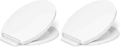KOHLER K-26802-0 Impro ReadyLatch Quiet Close Round Toilet Seat, White Toilet Seat, Grip-Tight Bumpers, New Home Essentials, Slam Prevention (Pack of 2) - color: White, size: Round (Pack of 2)