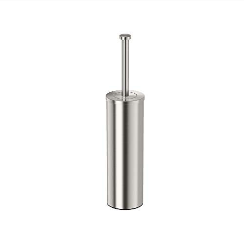 Gatco 1482 Latitude II Slender Toilet Brush and Holder, Satin Nickel, Freestanding Bathroom Toilet Brush Canister - color: Satin Nickel, size: 15"H, style: Latitude II