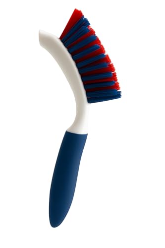 Grout Brush with Stiff Bristles – Heavy-Duty Scrub Brush for Tile, Bathroom, Shower, and Floor Cleaning – Precision Hand Cleaning Tool - style: Small Hand Brush