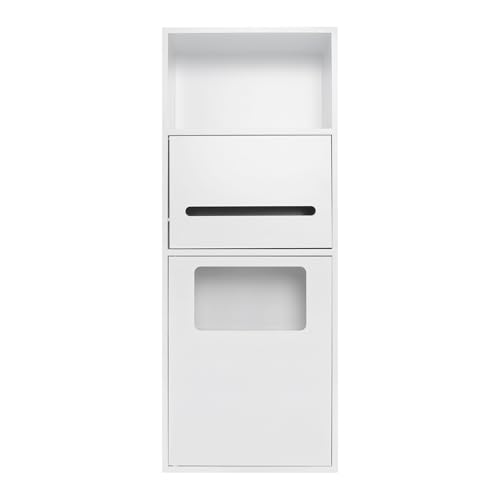Recessed Toilet Paper Holder in Wall Tissue Toilet Roll Holder Stainless Steel recessed wall Niche Bathroom Toilet Paper Holder with Storage Cabinet for Kitchen Bedroom Hotel (27.5in-White) - color: 27.5in-white
